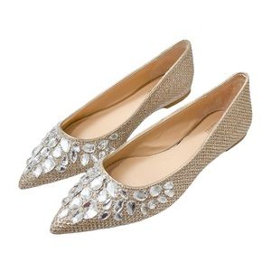 Badgley Mischka Jewel Ulanni Diamond Glitter Flats - Champagne
